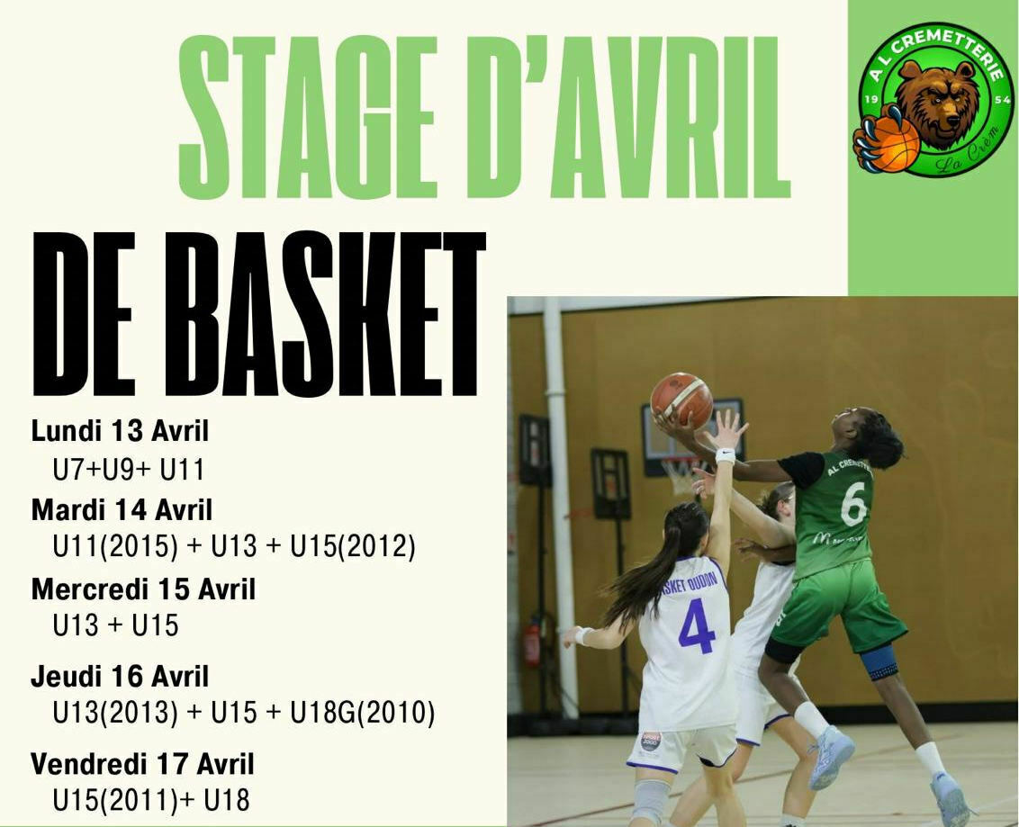 Stage de Basket – Vacances d’Avril
